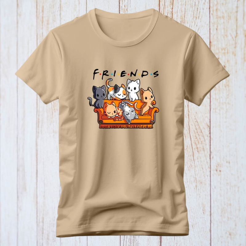Camiseta Gatinhos No Sofá Friends  - 100% Algodão