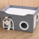 Casinha Gato Casa Cama Caminha Com Arranhador e Bolinha De Pelucia Para Gatos Pet 2 Andares Moderna.