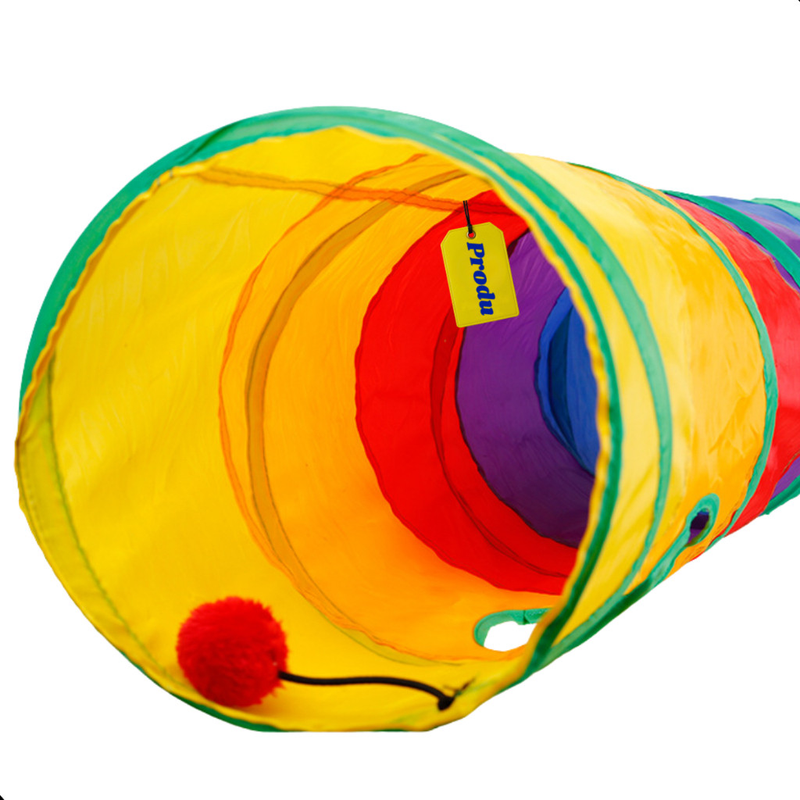 Túnel Toca Labirinto Sanfonado Gatos Cães Filhotes Brinquedo Interativo Resistente Colorido
