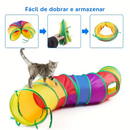 Túnel Toca Labirinto Sanfonado Gatos Cães Filhotes Brinquedo Interativo Resistente Colorido